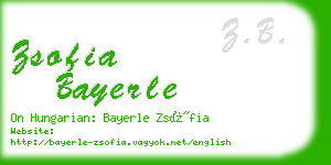 zsofia bayerle business card